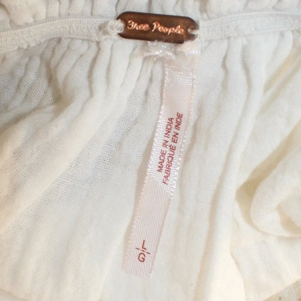 Free People Sunny Days Embroidered Cotton Cami Top in Ivory Size Large NWOT - Picture 6 of 8